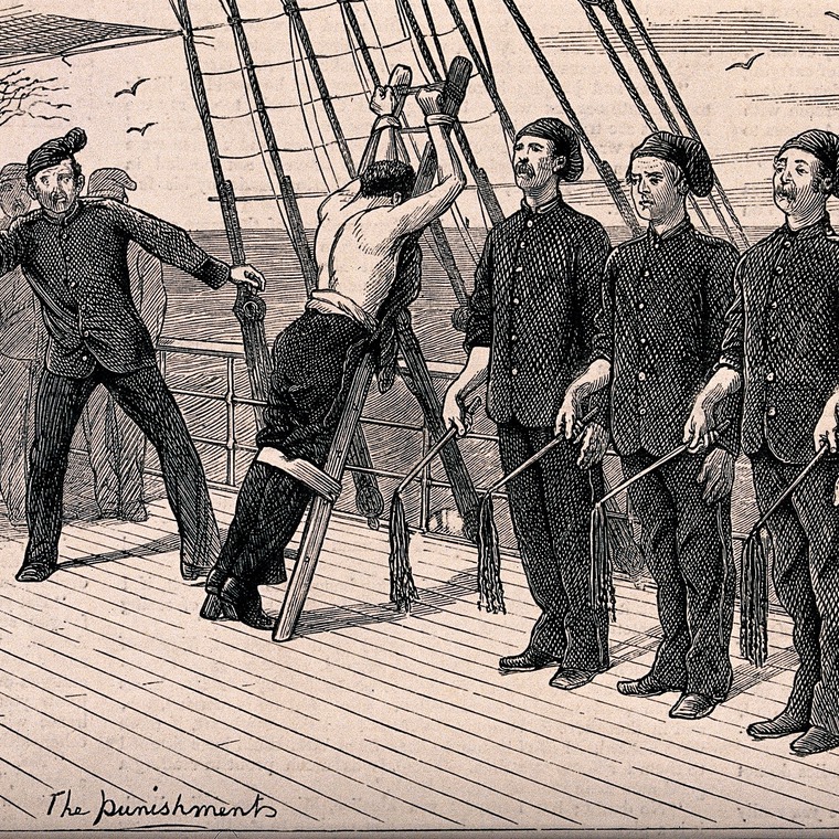 brutales formas de castigar marineros en el mar