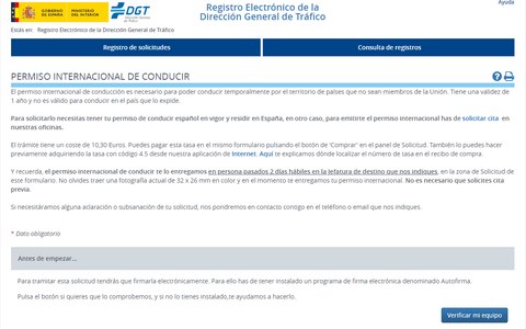 carnet conducir internacional por web finalizado