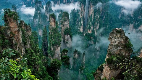zhangjiajie pilares niebla
