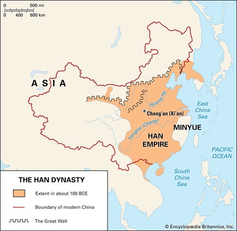 mapa dinastia han