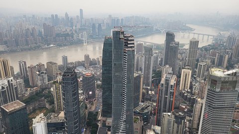 peninsula de yuzhong desde el aire