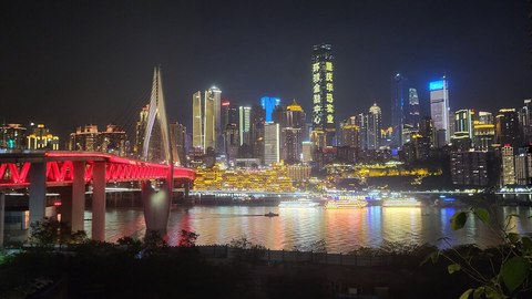 skyline de chongqing de noche