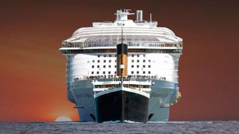 comparacion dimensiones titanic vs crucero moderno