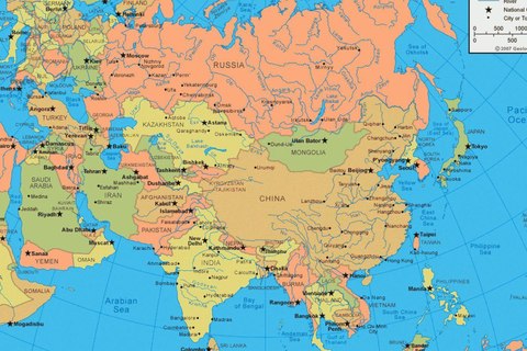cuales son cinco regiones asia
