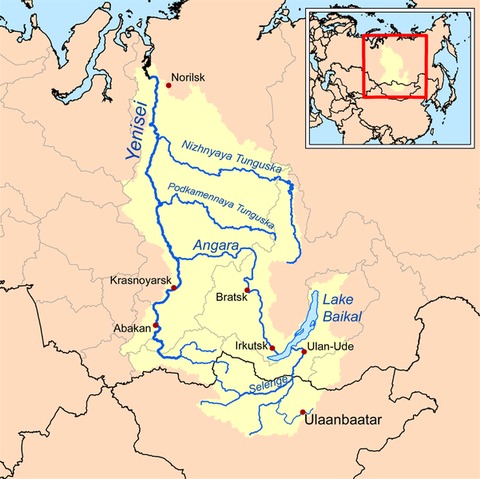 yenisey angara selenga rio