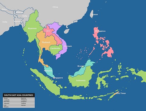 paises sudeste asiatico mapa