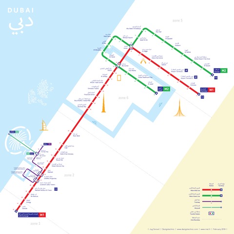 mapa metro dubai
