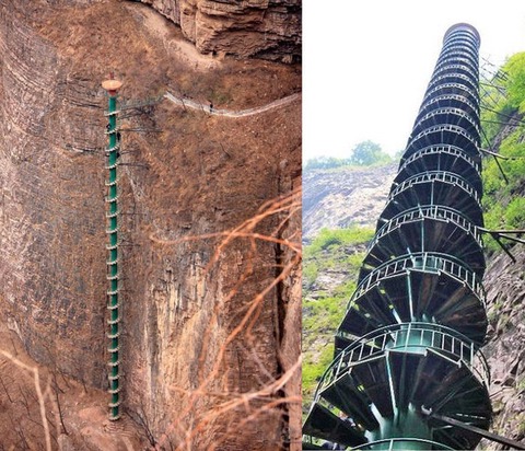 spiral staircase in taihang mountains china
