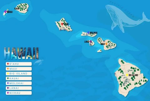 mapa islas hawaii