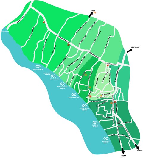 mapa zona canggu