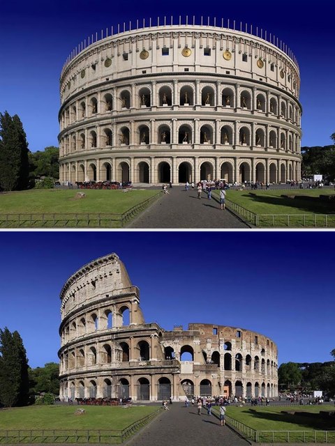 coliseo antes y despues