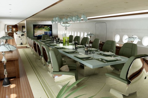 sala reuniones en un a380