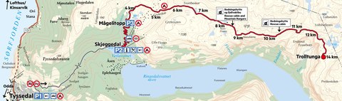 mapa coche trolltunga