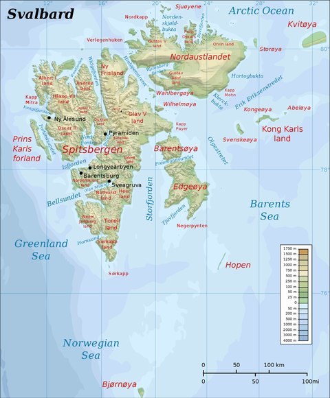 mapa svalbard