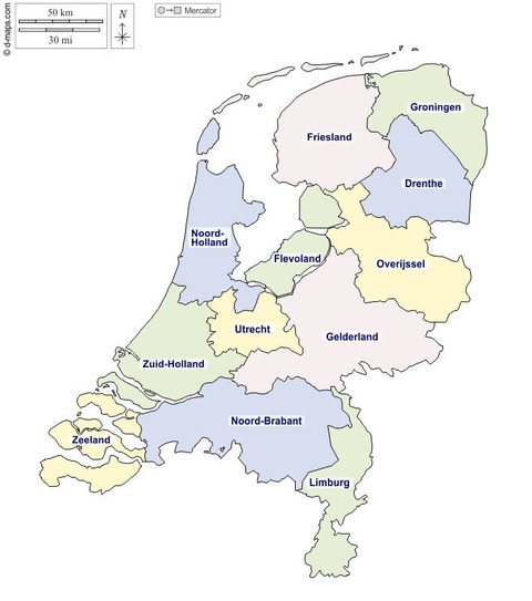 mapa provincias paises bajos
