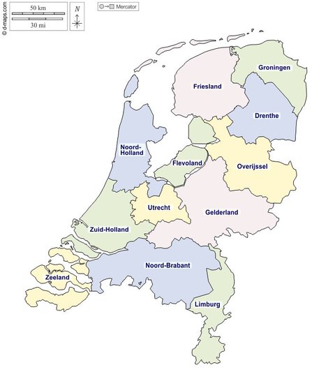mapa provincias paises bajos