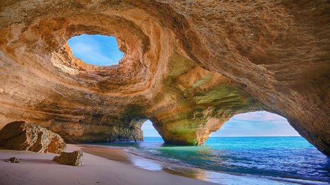 beach cave beach in algarve