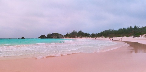 pink sand beaches