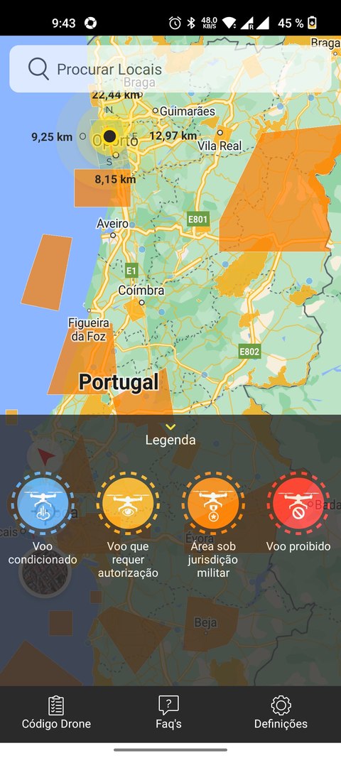 normativa volar drones portugtal app mapa
