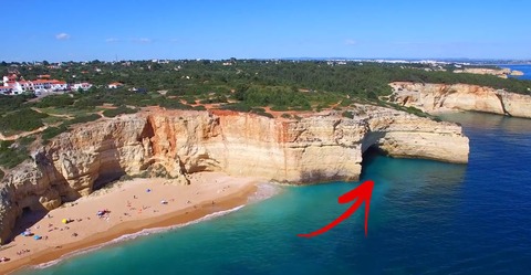 distancia nado cueva benagil