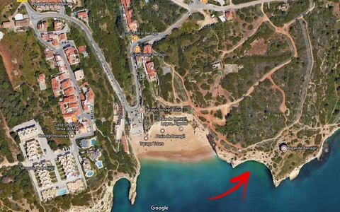 mapa playa benagil
