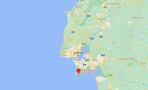 mapa praia do ribeiro do cavalo