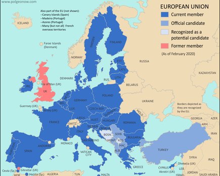 mapa paises union europea