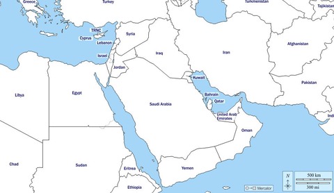 mapa peninsula arabiga