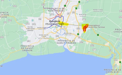 suvarnabhumi aeropuerto mapa bangkok