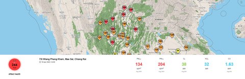 mapa calidad aire tailandia detalle