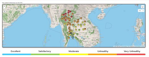 mapa calidad aire tailandia
